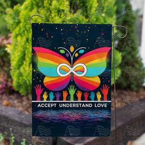 Acceptance Butterfly Double Sided Garden Flag