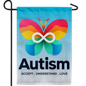 Autism Butterfly Double Sided Garden Flag