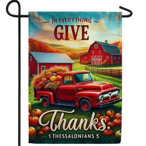 Give Thanks Farm Double Sided Garden Flag
