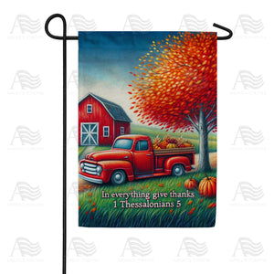 Thanksgiving Farm Scene Double Sided Garden Flag
