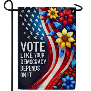 Vote For Democracy Double Sided Garden Flag