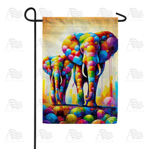 Colorful Elephant Double Sided Garden Flag