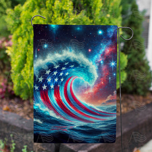 Patriotic Wave Double Sided Garden Flag
