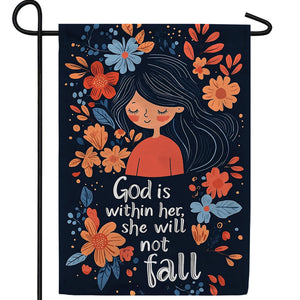 God Is Within Her Double Sided Garden Flag