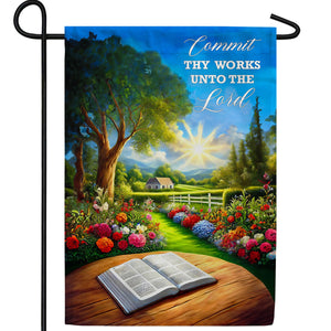Commit Thy Works Unto The Lord Double Sided Garden Flag