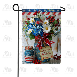 America the Beautiful Mason Jar Double Sided Garden Flag