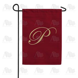Ornate Script Monogram Double Sided Garden Flag