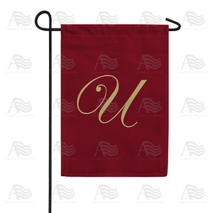 Ornate Script Monogram Double Sided Garden Flag