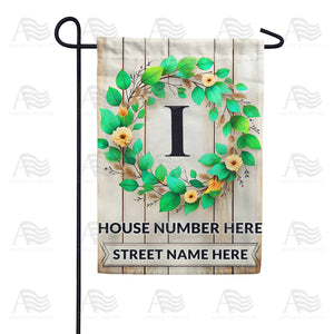 Personalized Monogram Spring Wreath Garden Flag