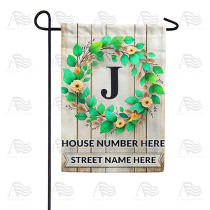 Personalized Monogram Spring Wreath Garden Flag