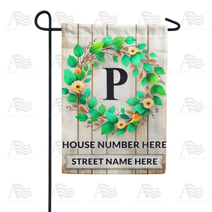 Personalized Monogram Spring Wreath Garden Flag