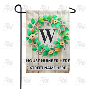 Personalized Monogram Spring Wreath Garden Flag