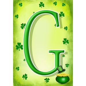 St. Patty's Pot O' Gold Monogram Garden Flag