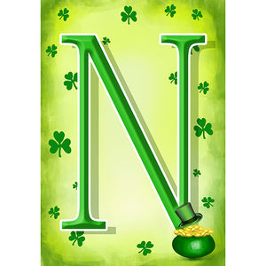 St. Patty's Pot O' Gold Monogram Garden Flag