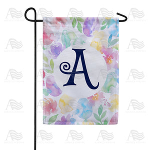 Watercolor Floral Monogram Double Sided Garden Flag 12.5" x 18"