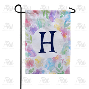 Watercolor Floral Monogram Double Sided Garden Flag 12.5" x 18"