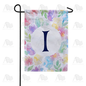 Watercolor Floral Monogram Double Sided Garden Flag 12.5" x 18"