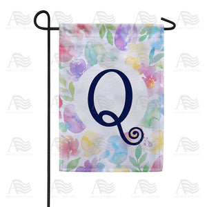 Watercolor Floral Monogram Double Sided Garden Flag 12.5" x 18"