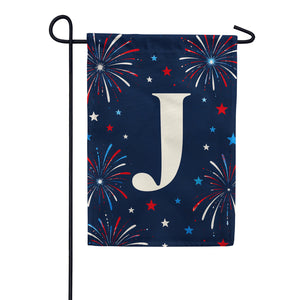 Patriotic Fireworks Monogram Double Sided Garden Flag - 12.5" x 18"