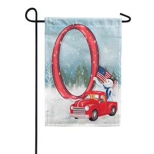 Happy Holidays America Monogram Double Sided Garden Flag
