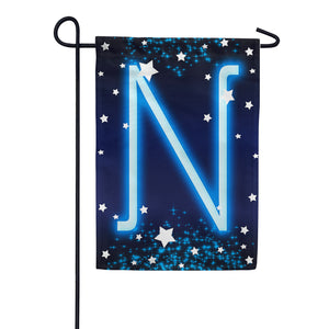 New Year Starlight Monogram Garden Flag