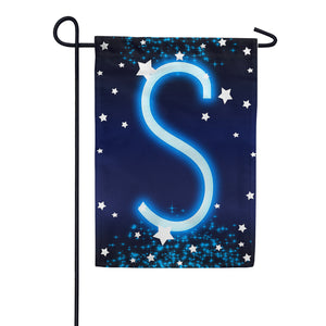 New Year Starlight Monogram Garden Flag