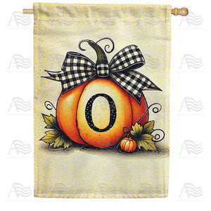 Fall Pumpkin Monogram House Flag