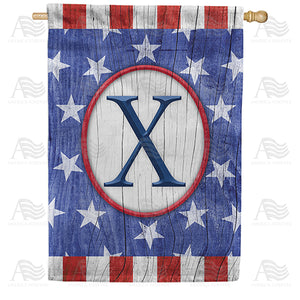 All American Old Wood Monogram Double Sided House Flag