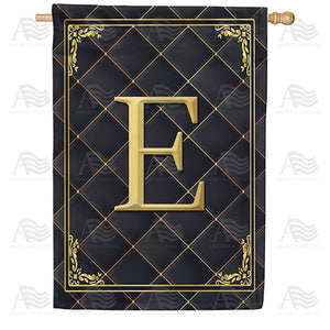 Quilted Royalty Monogram Double Sided House Flag