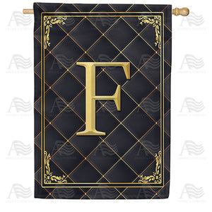 Quilted Royalty Monogram Double Sided House Flag