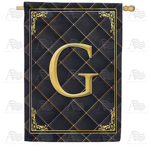 Quilted Royalty Monogram Double Sided House Flag