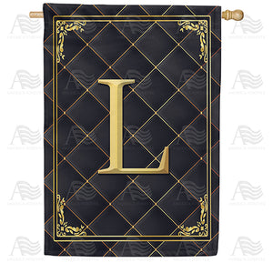 Quilted Royalty Monogram Double Sided House Flag