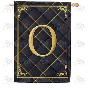 Quilted Royalty Monogram Double Sided House Flag