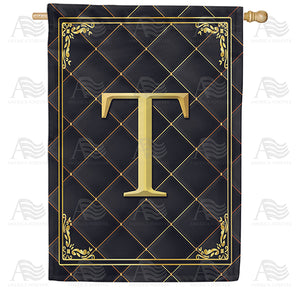Quilted Royalty Monogram Double Sided House Flag