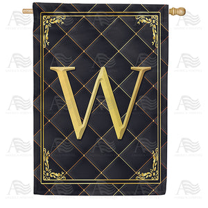 Quilted Royalty Monogram Double Sided House Flag