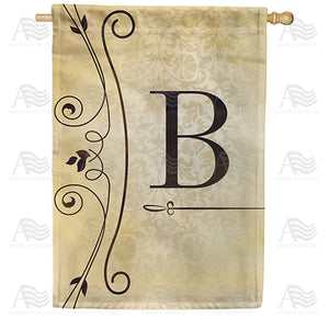 Fancy Scroll Monogram Double Sided House Flag