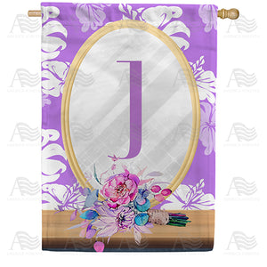 Purple Reflection Double Sided Monogram House Flag