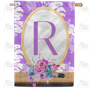 Purple Reflection Double Sided Monogram House Flag