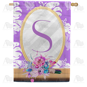 Purple Reflection Double Sided Monogram House Flag