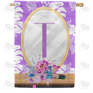 Purple Reflection Double Sided Monogram House Flag