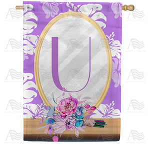 Purple Reflection Double Sided Monogram House Flag