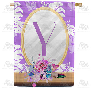 Purple Reflection Double Sided Monogram House Flag