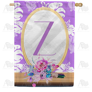 Purple Reflection Double Sided Monogram House Flag