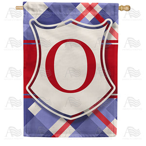 Patriotic Shield Monogram Double Sided House Flag