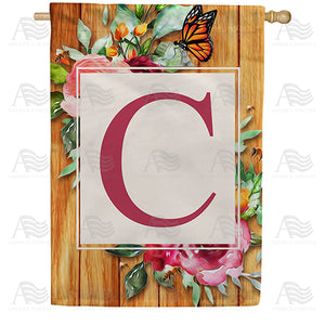 Bees And Roses Double Sided House Flag