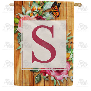 Bees And Roses Double Sided House Flag