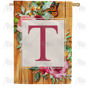 Bees And Roses Double Sided House Flag