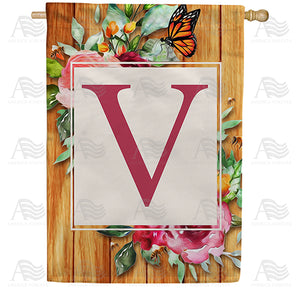 Bees And Roses Double Sided House Flag