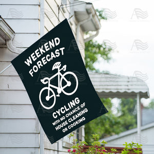 Weekend Cycling Forecast Double Sided House Flag