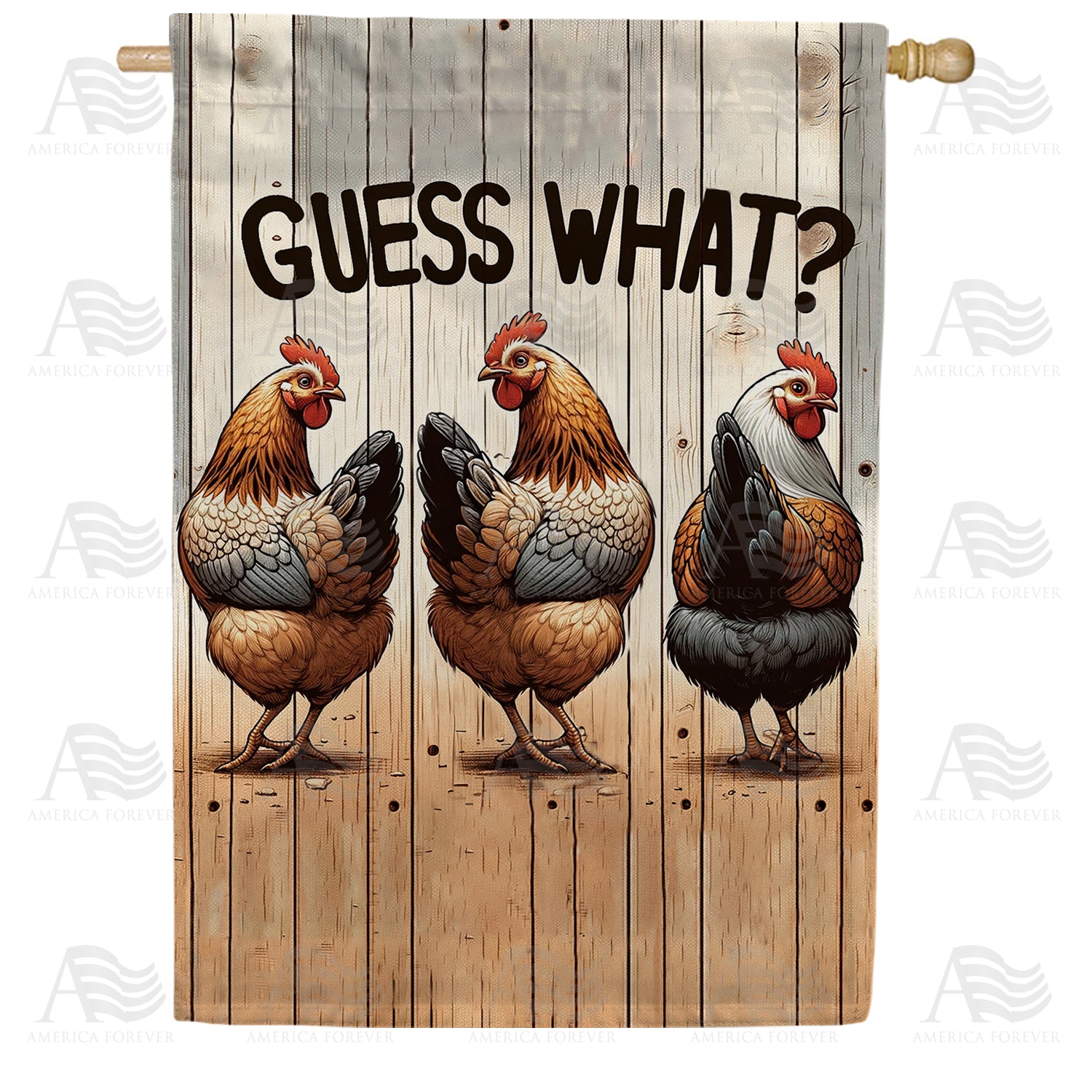 Chicken Butt Fun Double Sided House Flag